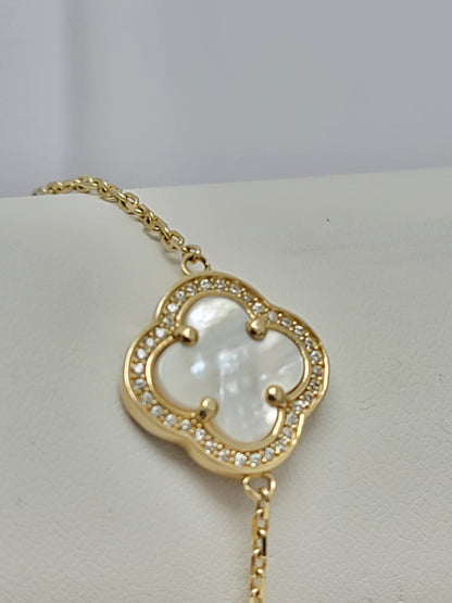 Pulsera clover 14k