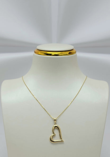 Cadena corazón 14k