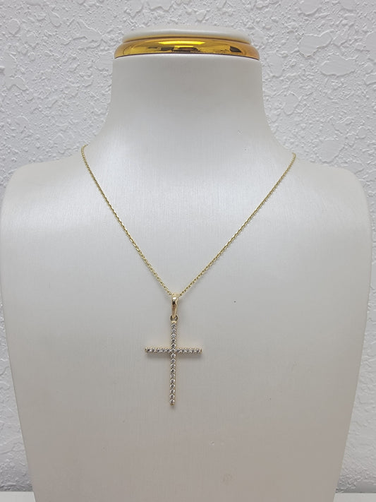 Cadena de cruz 14K