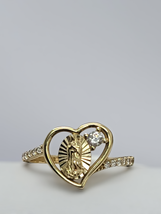 Anillo virgen de Guadalupe 14k