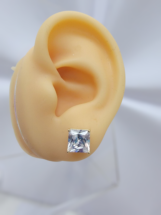 Aretes cuadrados grandes 14k