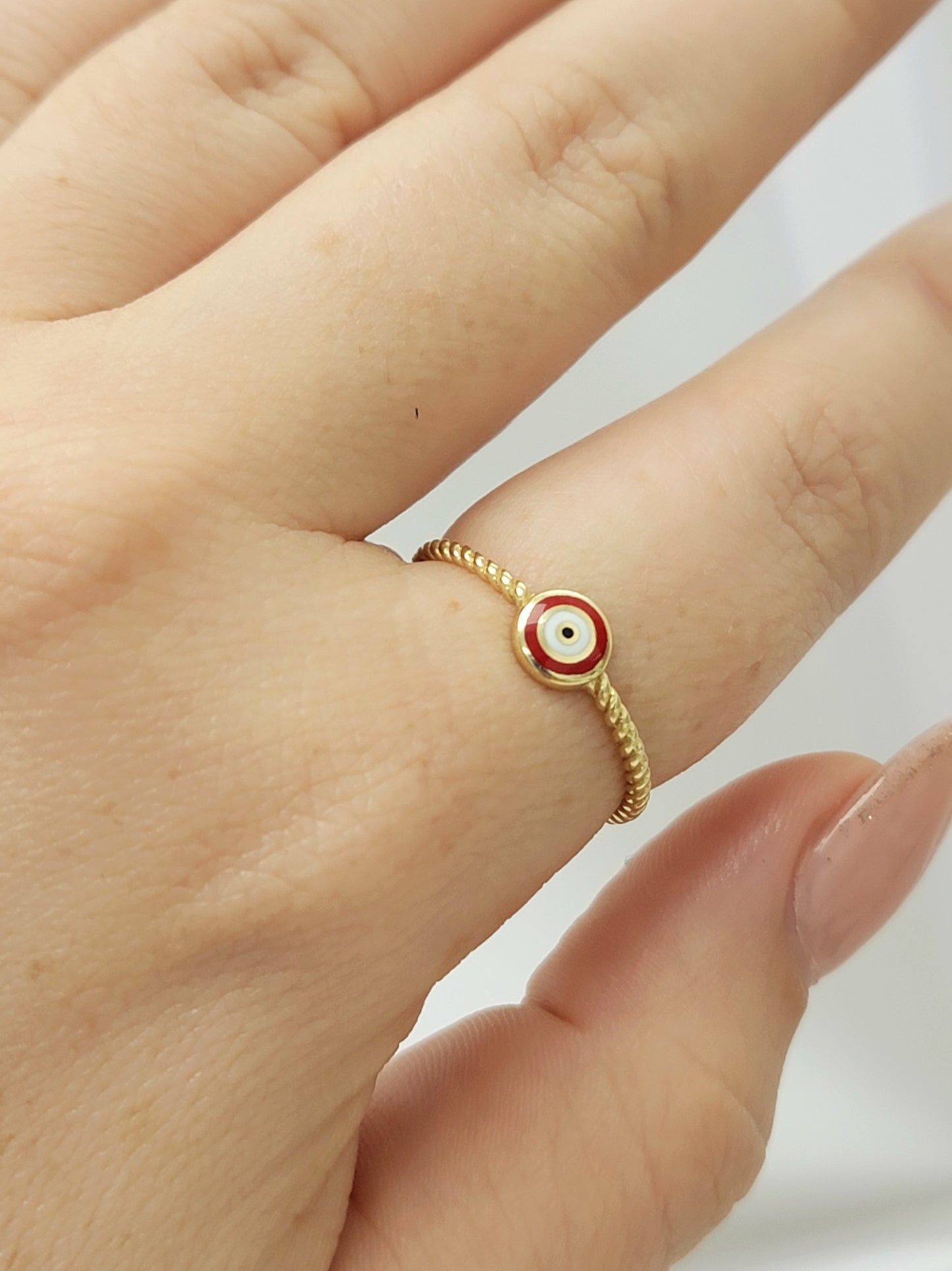 Anillo ojo turco 14k