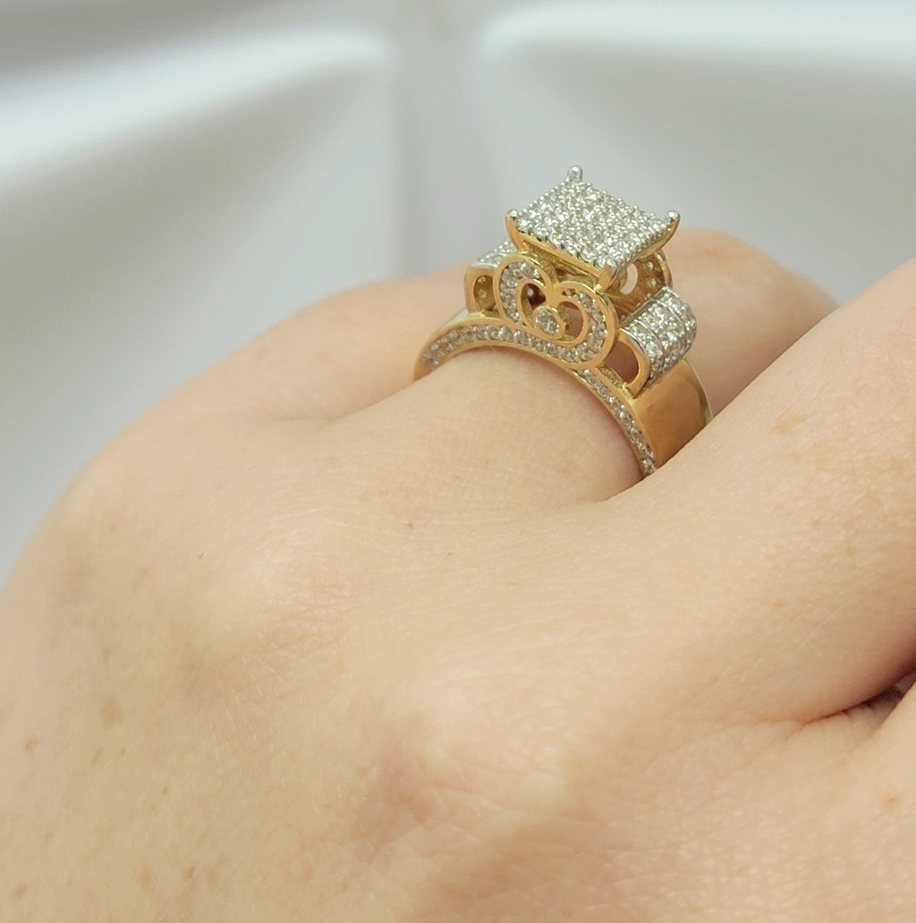 Anillo princesa cuadrado 10k