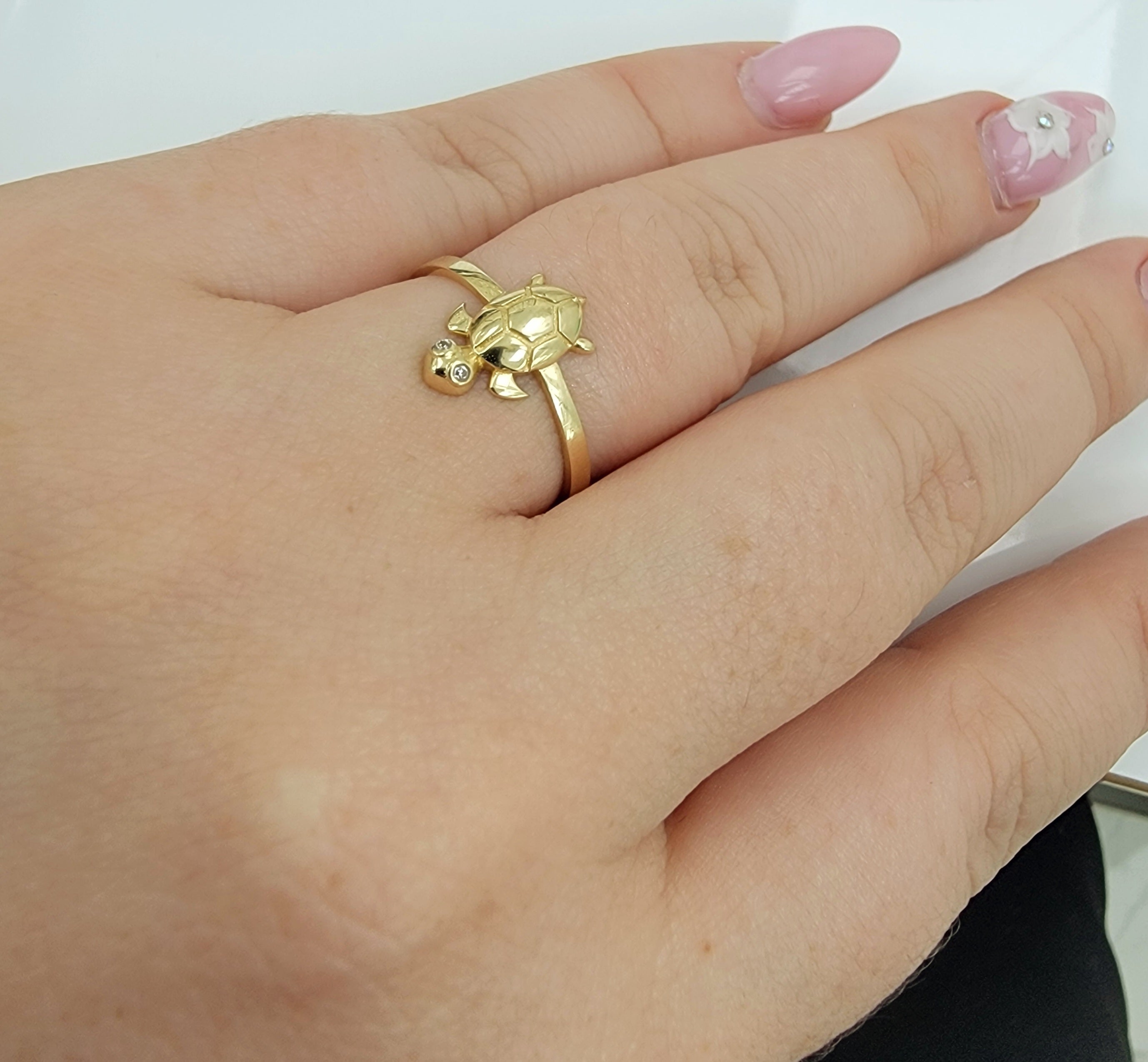 Anillo tortuga 14k