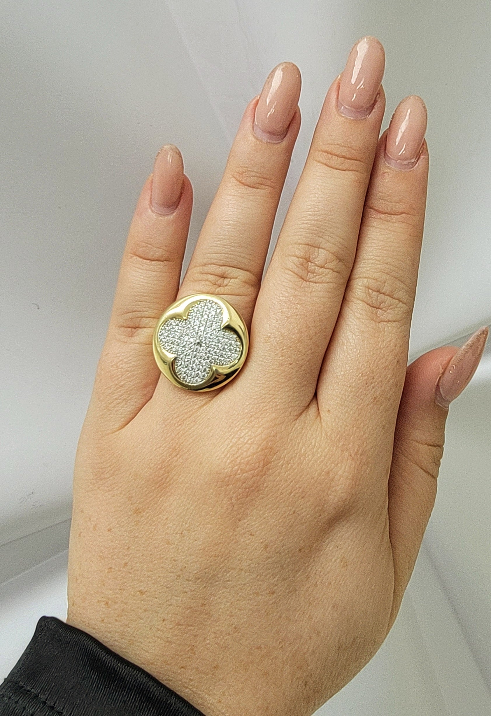 Anillo trébol 14k