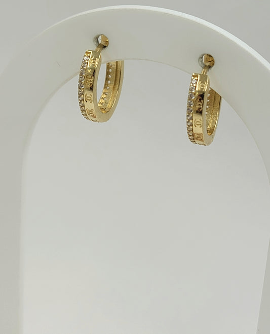 Argollas con diseños Cc 14k