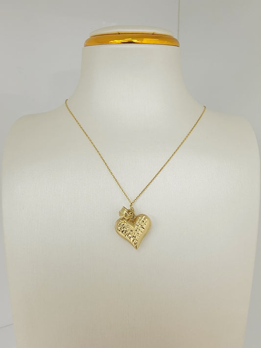 Cadena de corazon tamaño mediano 14k
