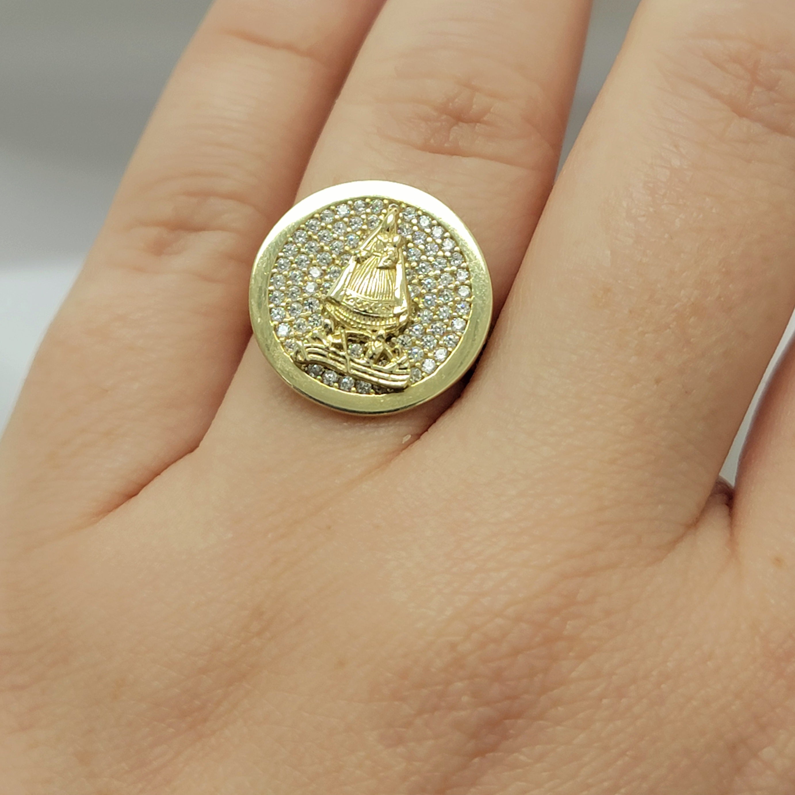 Anillo virgen de la caridad 10k