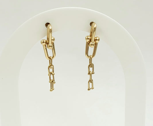 Aretes colgante Tiffi 14k