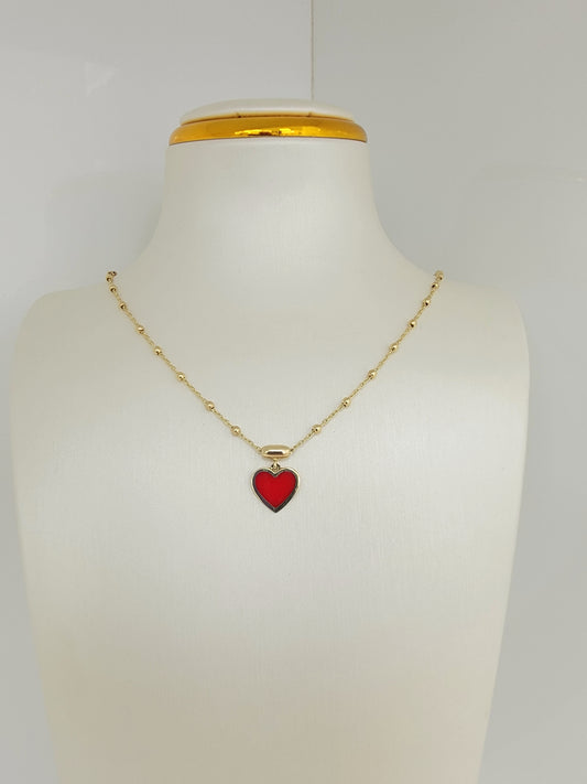 Cadena con dije de corazon 14K