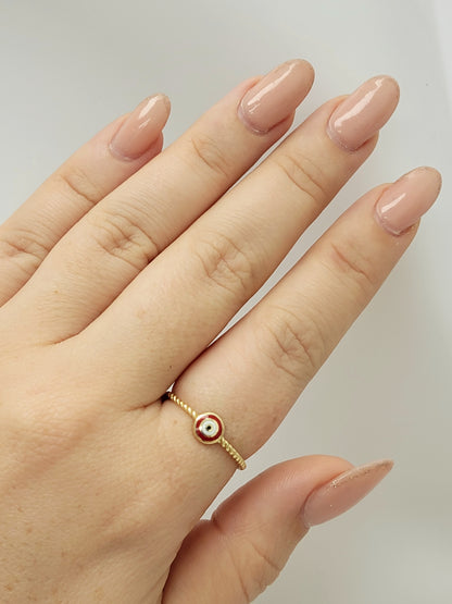 Anillo ojo turco 14k