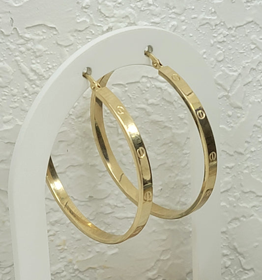 Argollas carti grande 14k
