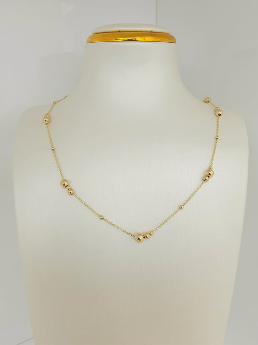 Cadena de bolitas sencilla 14k