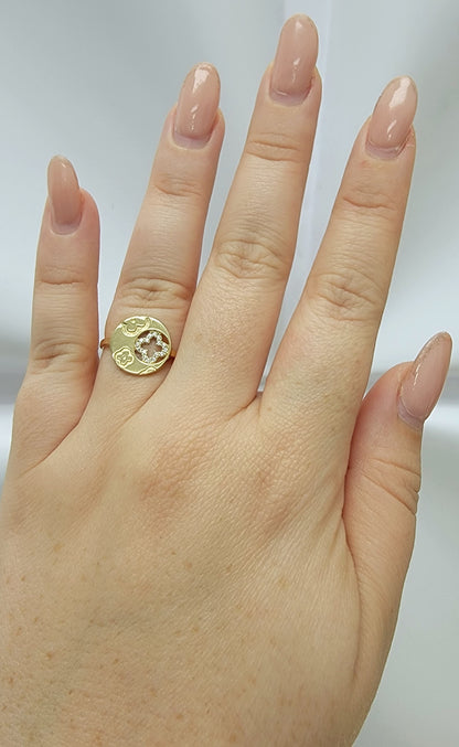 Anillo con trébol 14k