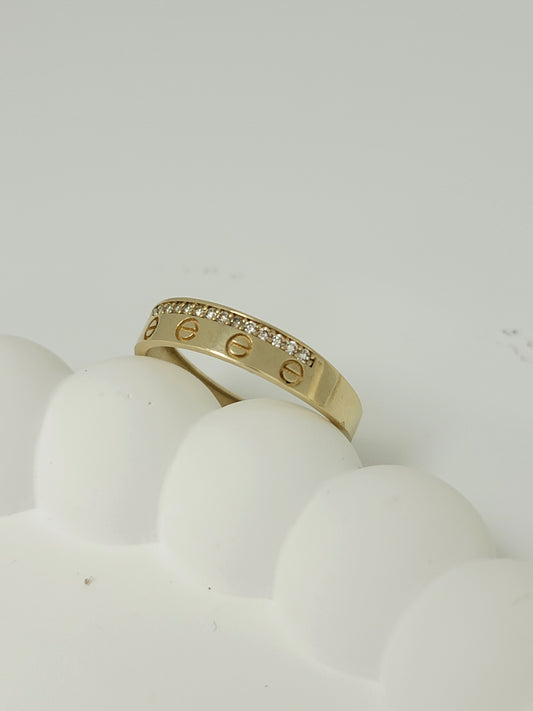Anillo carti con perlas 10k