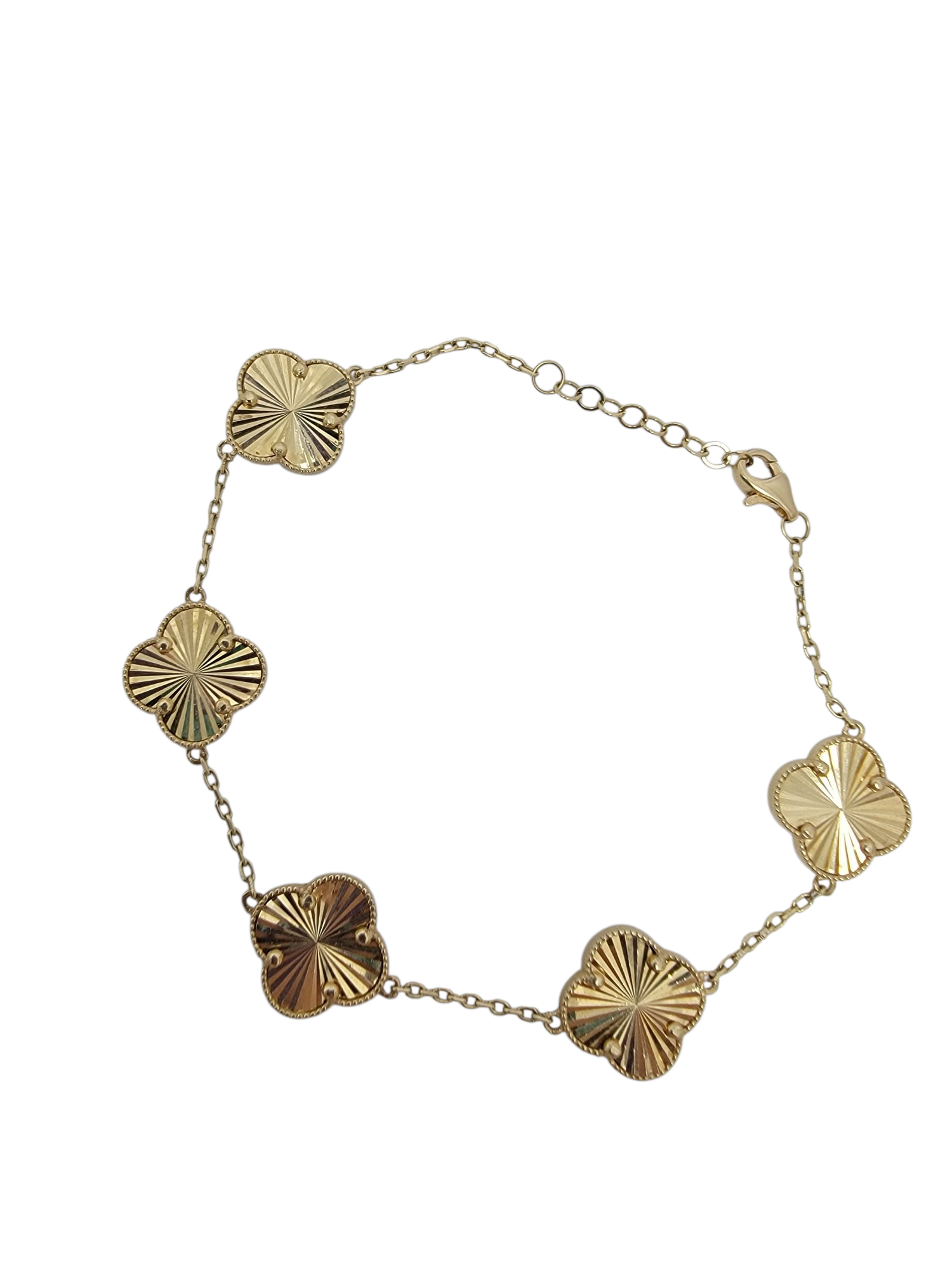 Pulso de 5 flores de clover 14K