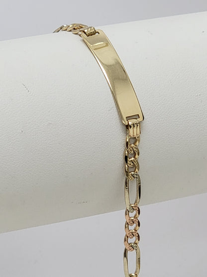 Pulsera fígaro chapa 14k
