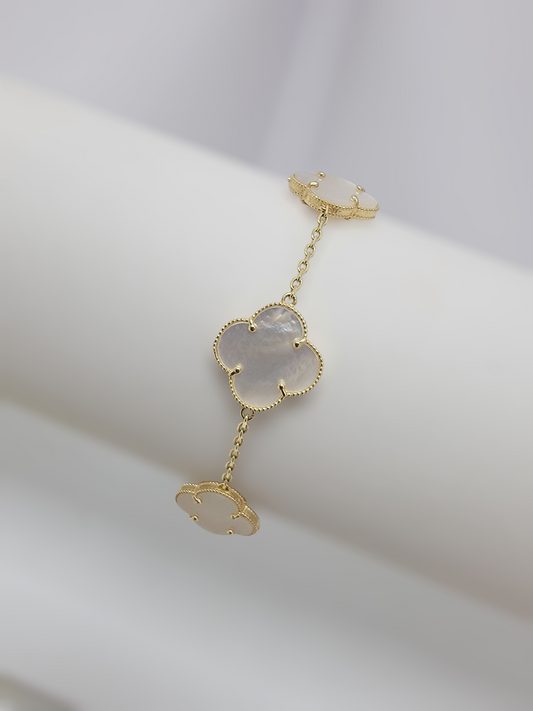 Pulsera clover 3 flores 14K