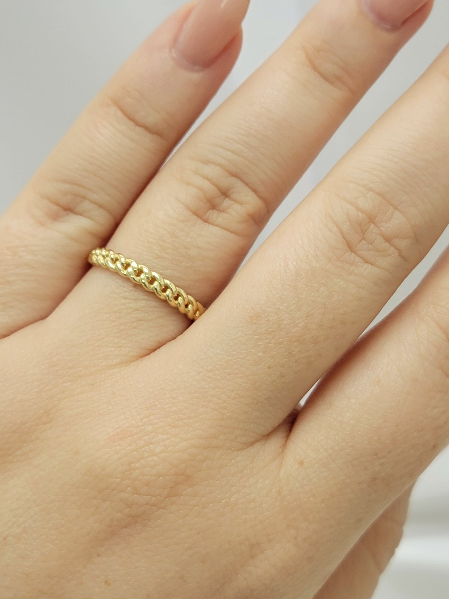 Anillo cadena 14k