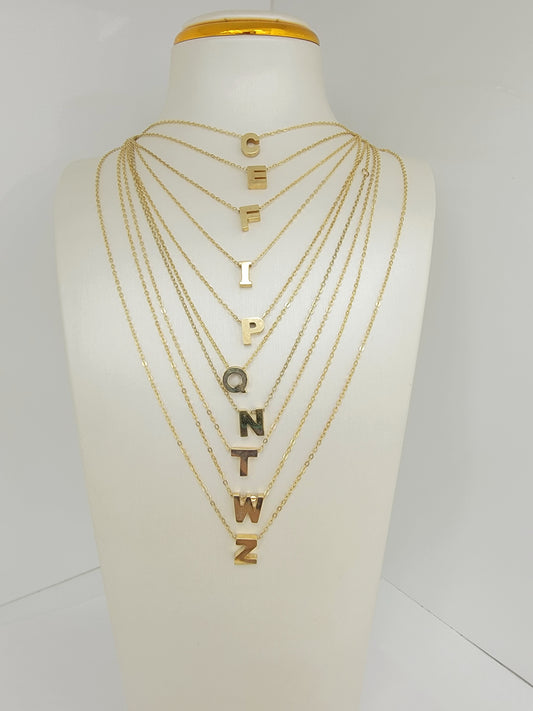 Cadena con iniciales 14k