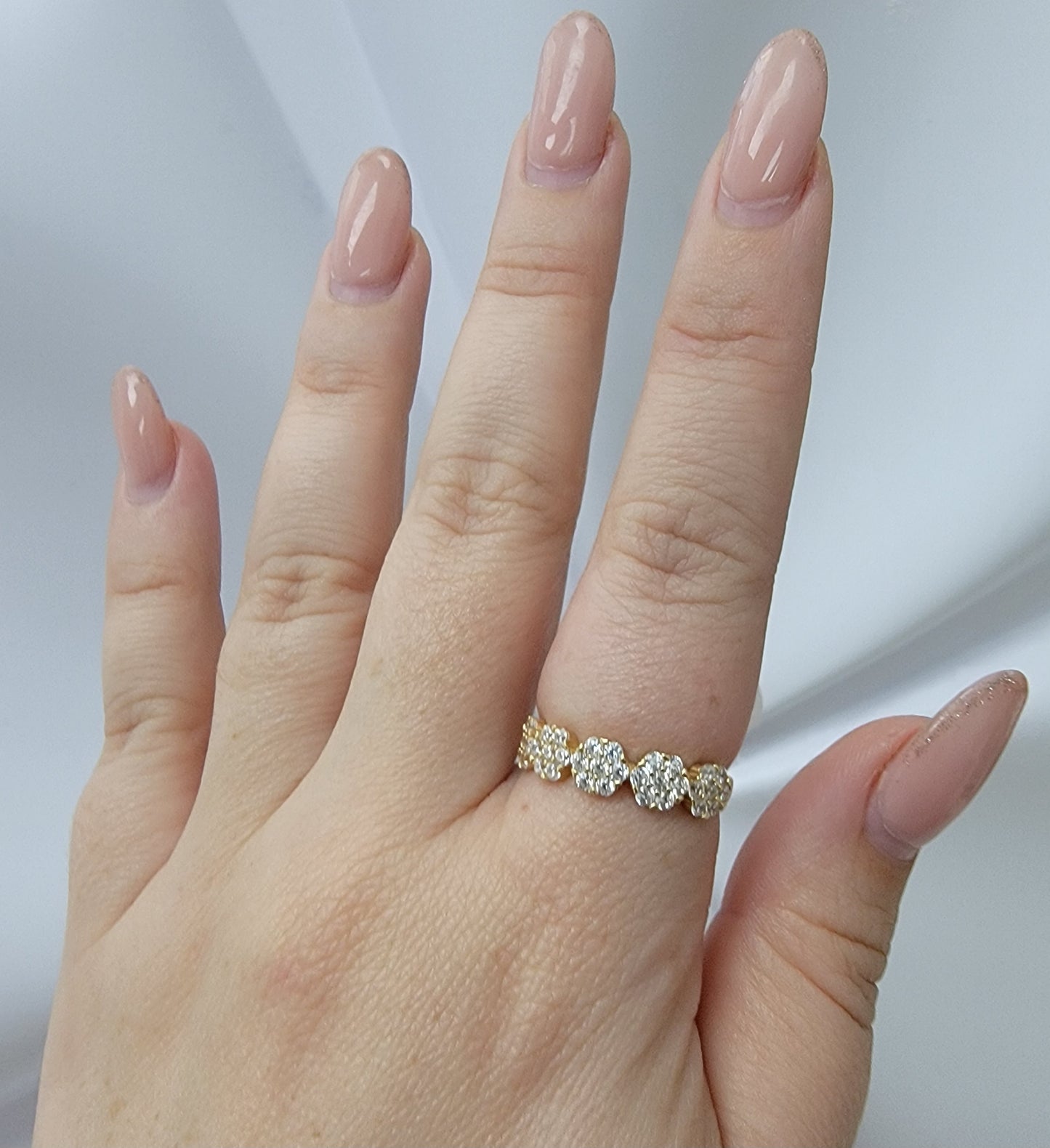 Anillo 5 rosas 14k