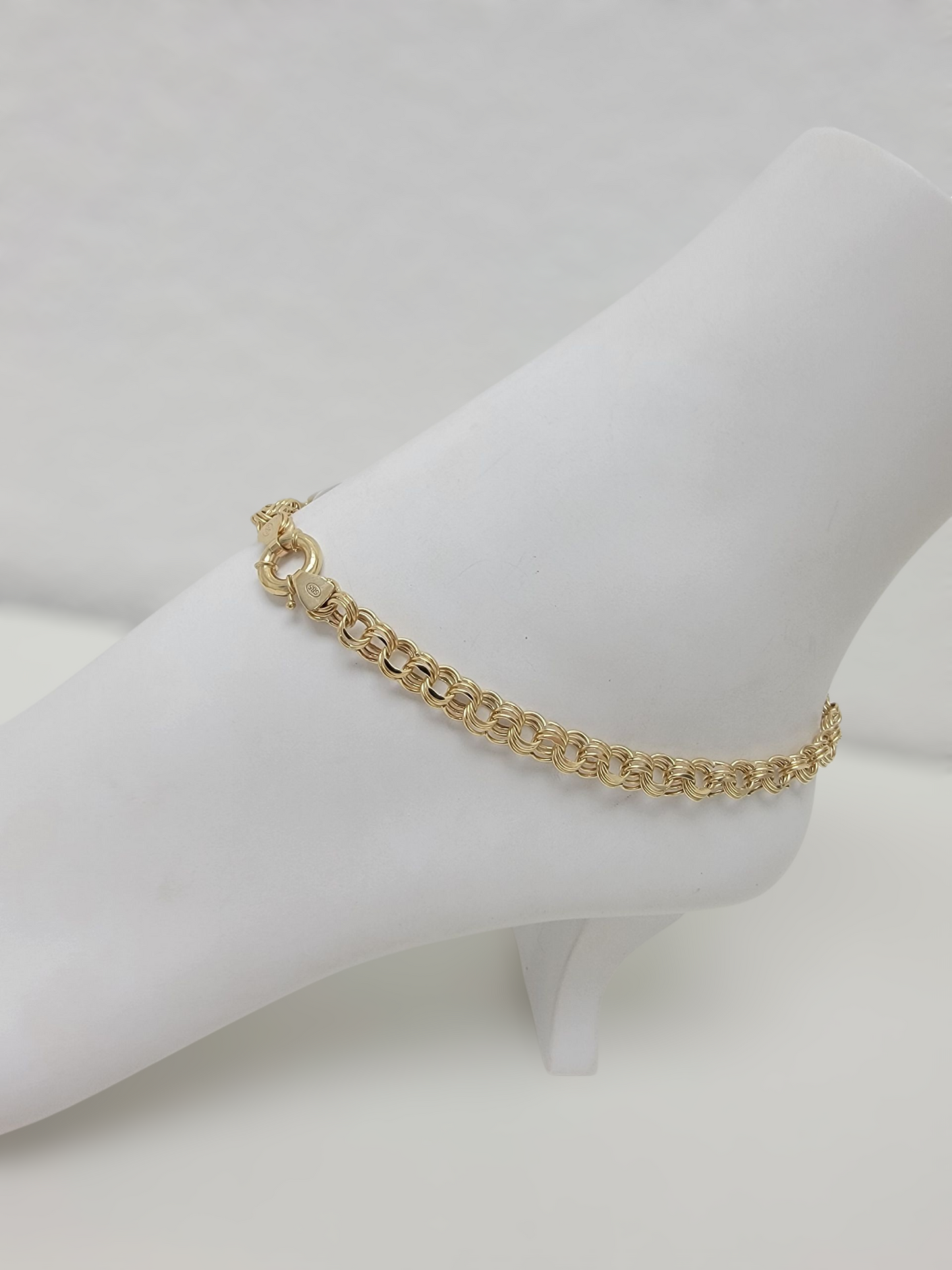 Tobillera tejido chino 14K
